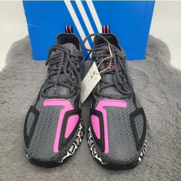 New Adidas ZX 2K Boost Women's Low Top Running Shoes Grey Purple